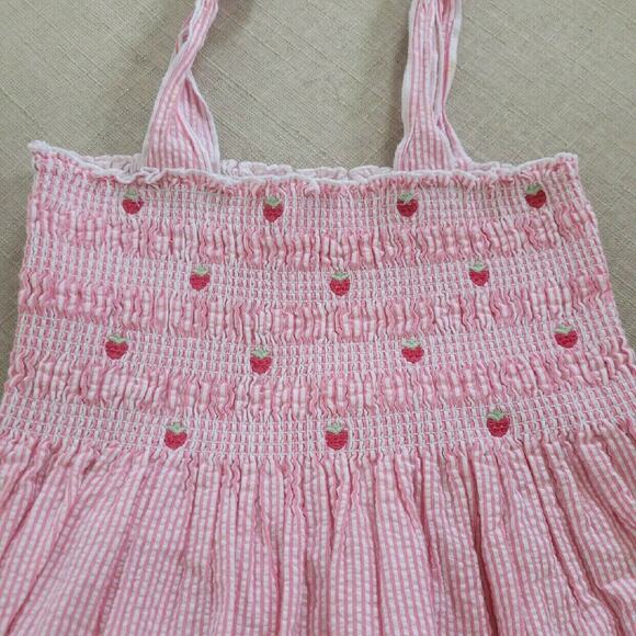 Janie And Jack Strawberry Field Seersucker Dress - Picture 3 of 6